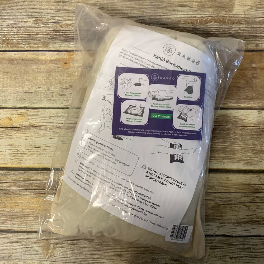 NEW Kanjo Mint Scented Buckwheat Acupressure Pillow